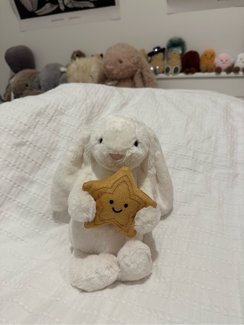 Bunny with gold star jellycat NWT